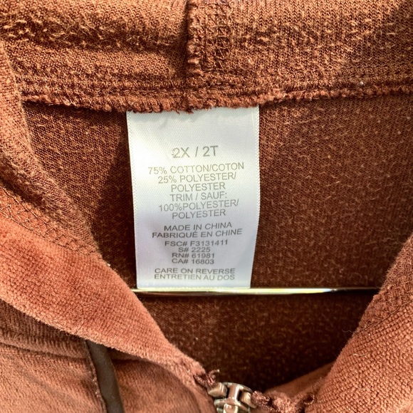 VTG Velour Mickey Mouse Womens 1928 Brown Long Sleeve  Zipper Sweater Size: 2X - Picture 3 of 8